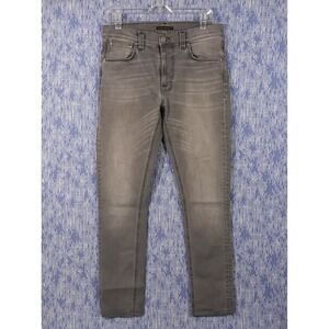 Nudie Jeans Lean Dean Mens Tag 30 x 34 Actual Fit 32 x 30 Gray Organic Cotton
